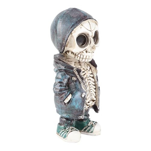 Fuchooky 4 teiliges Totenkopf Verzierung, Halloween Skelett Statuen Verzierung Set, niedliches Skelett InnenVerzierung, Present geeignet für Kinder und Erwachsene (B-Typ) von Fuchooky