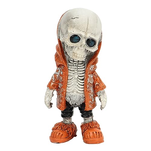 Fuchooky 4 teiliges Totenkopf Verzierung, Halloween Skelett Statuen Verzierung Set, niedliches Skelett InnenVerzierung, Present geeignet für Kinder und Erwachsene (Typ D) von Fuchooky