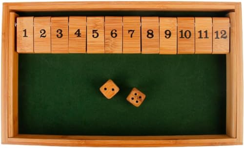 Shut The Box 2-6 Spieler Würfelspiel Holz Brettspiele 8 Würfel Tischspiele Mathematik Lernspielzeug Schließ die Box Würfelspiel Holzbrett Mathe Zahlenspiel Holz Brettspiel (einzelne Zeile-12, Grün) Shut The Box 2-6 Spieler Würfelspiel Holz Brettspiele 8 Würfel Tischspiele Mathematik Lernspielzeug Schließ die Box Würfelspiel Holzbrett Mathe Zahlenspiel Holz Brettspiel (einzelne Zeile-12, Grün) von Fueegue