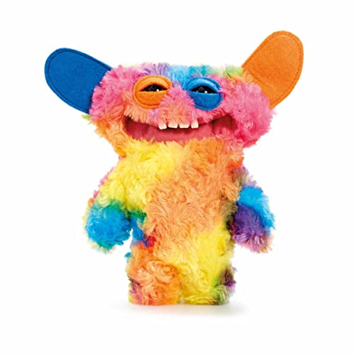 Fuggler 22 cm großes Plüschtier mit Grinsen-Motiv, Regenbogenfell von Fuggler