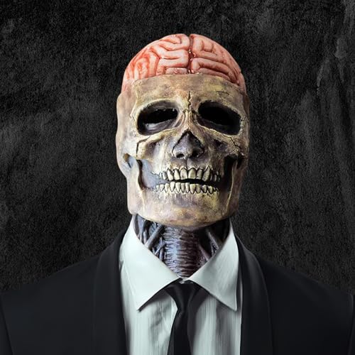 Fuikupe Halloween Maske Gruselige Skelett Maske Totenkopf Maske mit Beweglichem Kiefer Realistische Halloween Totenkopfmaske für Cosplay Halloween Party Totenkopf Kopfbedeckung von Fuikupe