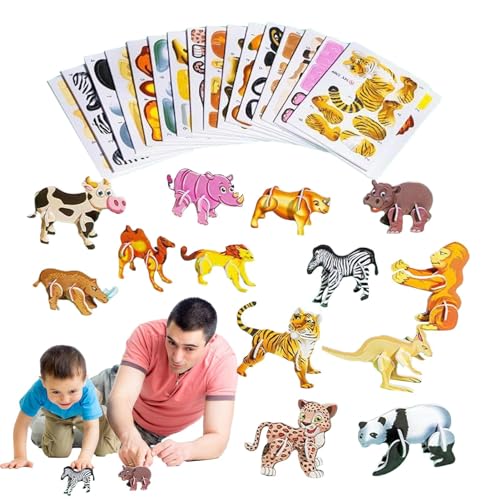 3D-Puzzles Für Kinder,3D-Puzzles, Puzzles Cartoon-Puzzle 25 Teile | DIY Pädagogisches 3D-Tierpuzzle Für Familienzeit Und Kinderentwicklung von Fukamou
