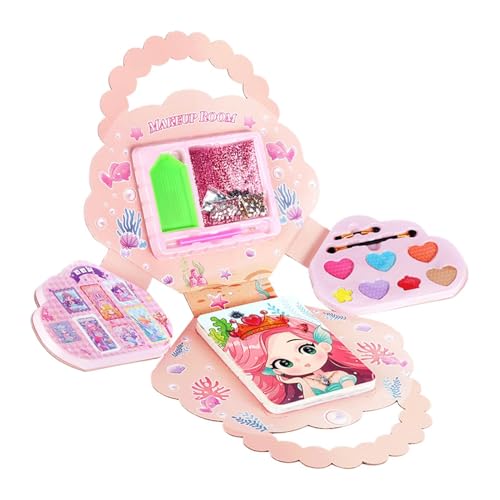 Fukamou Anziehaufkleber, Anziehspiel,Make-up-Spiel Auf Papier - Kreatives Make-up-Spiel Auf Papier Für- Mädchen, Prinzessin-Ankleidespiel, Aufkleber-Make-up-Tasche Für Kinder von Fukamou