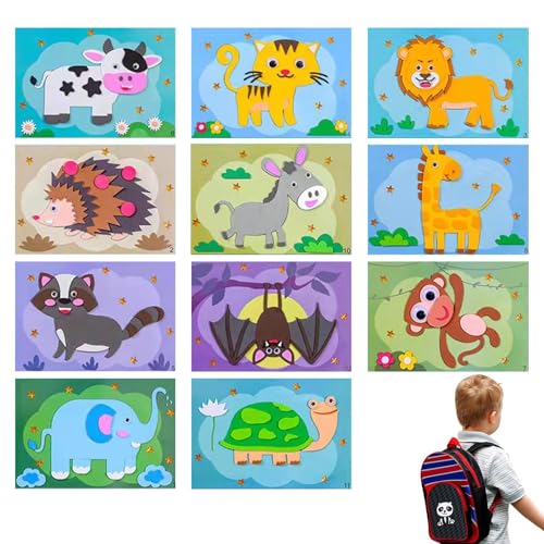 Fukamou Cartoon Eva Aufkleber Spielzeug - Kinder-Schaumstoff-Aufkleber Dreidimensional | Cartoon Animal Learning Education -Toys, Early Learning Games Handmade Art Kit von Fukamou