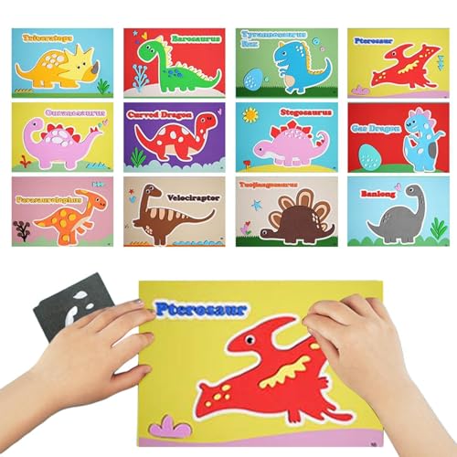 Fukamou Cartoon Eva Aufkleber Spielzeug - Kinder-Schaumstoff-Aufkleber Dreidimensional | Cartoon Animal Learning Education -Toys, Early Learning Games Handmade Art Kit von Fukamou