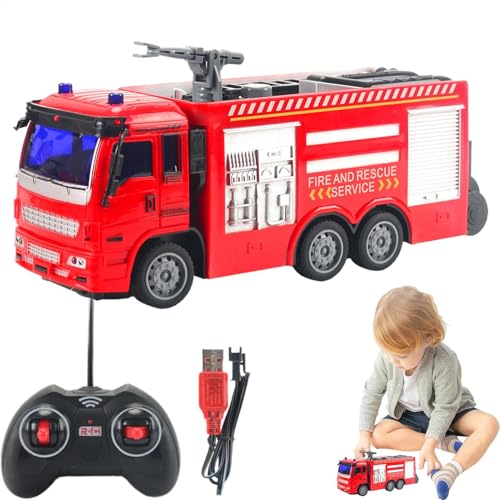 Fukamou Feuerwehrauto-Spielzeugset,Feuerwehrauto-Spielzeug Für Kleinkinder, Kinder-Feuerwehrauto-Modellset, Feuerwehrauto-Spielsets Mit -Glatten Oberflächen Für Zuhause, Park, Kindergarten Und Schule von Fukamou