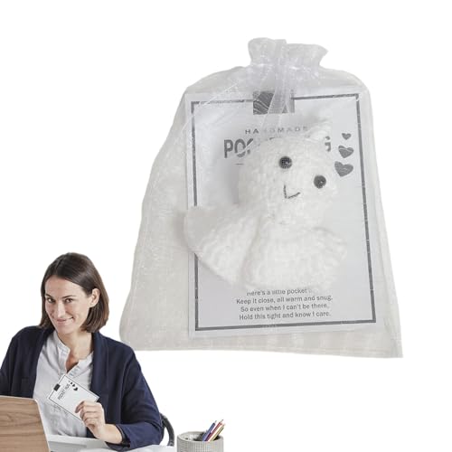 Fukamou Gehäkeltes Panda-Plüschtier, Gehäkeltes Panda-Stofftier,Tiere Spielzeugpuppe - Handgefertigter Gehäkelter Panda-Plüsch Mit -Grußkarte Und Organza-Paket Für Partydekoration Mit Tiermotiven, von Fukamou