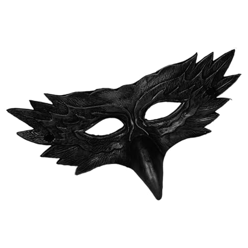 Fukamou Halloween-Gesichtsmaske, Halbgesichtsmaske Mit Schwarzem | Kreative Rollenspiel-Gesichtsadler-Maske Für -Halloween,Halloween-Kostümmaske Für Cosplay, Kostümpartys, Karneval von Fukamou