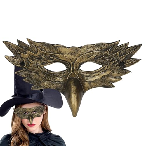 Fukamou Halloween-Gesichtsmaske, Halbgesichtsmaske Mit Schwarzem | Kreative Rollenspiel-Gesichtsadler-Maske Für -Halloween,Halloween-Kostümmaske Für Cosplay, Kostümpartys, Karneval von Fukamou