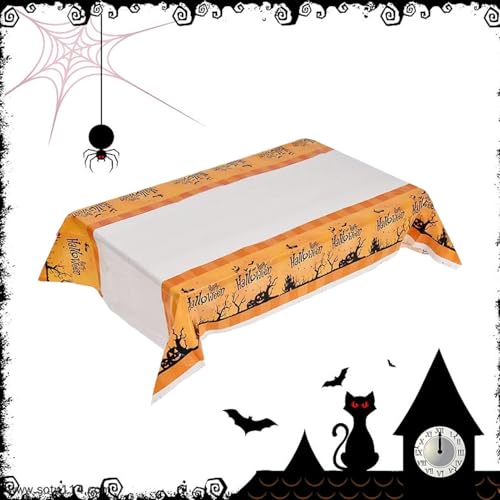 Fukamou Halloween-Tischdecke - 42,5 X 70,8 Zoll Blutige Handabdruck-Tischdecken Aus Stoff, Party-Dekoration,wasserdichte -Rechteckige Halloween-Tischdecke, Tischdekoration Für Drinnen Und Draußen, von Fukamou