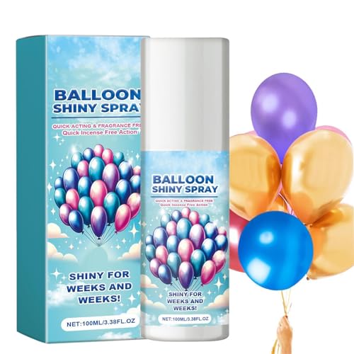 Fukamou Hochglänzendes Ballonspray,Spray Für Glänzende Luftballons - Spray, Damit Luftballons Länger Glänzen Und- Halten,Ballon-Glühspray, Verbessert Die Partydekoration, Luftballons Für Die von Fukamou