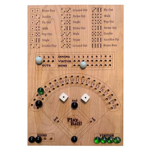 Fukamou Holz-Baseballspiel, Baseball-Würfel-Brettspiel | Holzbrett-Tisch-Mathe-Spiel Mit Würfeln - Strategie-Denkspiel Für -Familie, Frühes Lernspielzeug Für Kinder Und Erwachsene Fukamou Holz-Baseballspiel, Baseball-Würfel-Brettspiel | Holzbrett-Tisch-Mathe-Spiel Mit Würfeln - Strategie-Denkspiel Für -Familie, Frühes Lernspielzeug Für Kinder Und Erwachsene von Fukamou