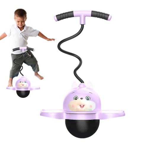 Fukamou Hüpfender Balanceball, Balanceballtrainer - Jumping Trick Board Pogo Jumper mit Griff,Pogo Trick Board Gymnastikball für Erwachsene Kinder, Stabilitätstraining im Innen- und Außenbereich von Fukamou