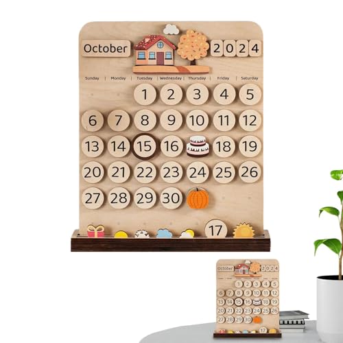 Fukamou Kinder-Holzkalender, Magnetischer Monatskalender Aus Holz - Magnetische Monatszahlen | Magnetische Zahlen Und Monatsetiketten -Für Kinder, Kinder von Fukamou