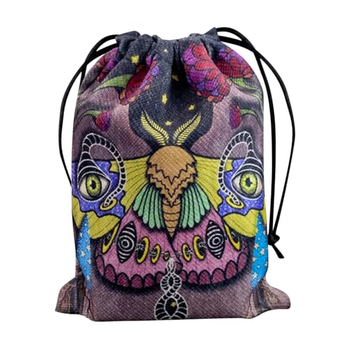 Fukamou Oracle-Karten-Tasche | Tarotkarten Stoffbeutel Schmuckbeutel | 13 X 18 cm Verdickte Tarot-Kartenwürfel-Aufbewahrungstasche -Tarot-Deck-Kartenhalter-Tasche Wiederverwendbare von Fukamou