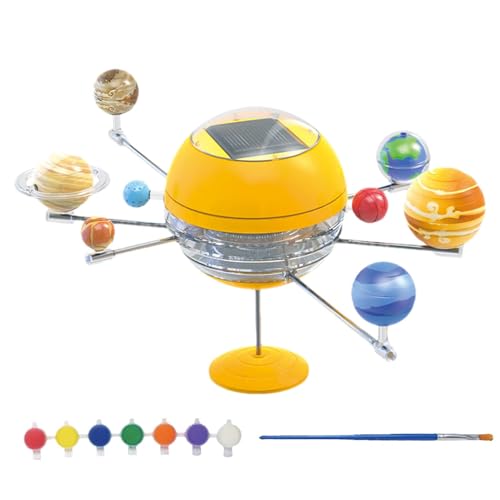 Fukamou Planetenmodell, Planetenmodell Sonnensystem, Planetariumsspielzeug des Sonnensystems, Home Decor Mechanisches Kraftmodell mit 8 Planeten STEM, Lernspielzeug bemaltes Modell für Kinder & von Fukamou