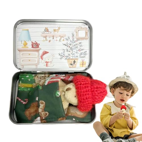 Fukamou Pocket Bear Hug,Pocket Bear Hugs Für Kinder | Weihnachtsplüschpuppe - Weihnachtsbox-Bär-Plüschpuppe, Weiches -Stofftierspielzeug, Taschenbär-Umarmungskartenset Für Weihnachten von Fukamou