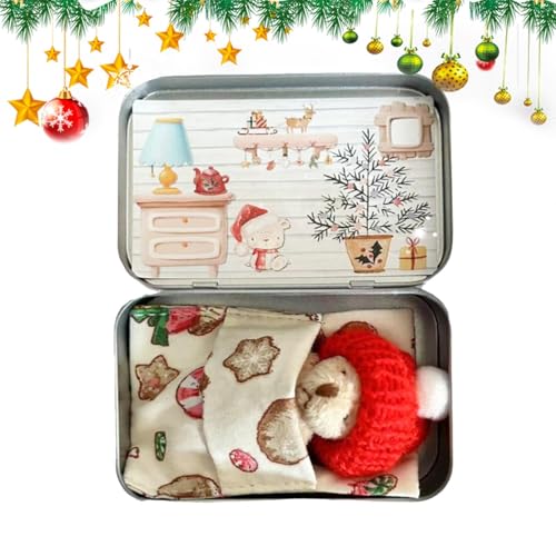 Fukamou Pocket Bear Hug,Pocket Bear Hugs Für Kinder | Weihnachtsplüschpuppe - Weihnachtsbox-Bär-Plüschpuppe, Weiches -Stofftierspielzeug, Taschenbär-Umarmungskartenset Für Weihnachten von Fukamou