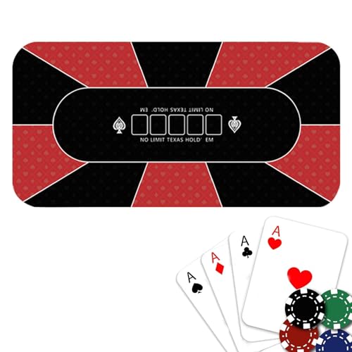 Fukamou Poker-Tischdecke, Poker-Tischdecke,120x60cm Texas Holdem Pokermatte | rutschfeste Poker-Tischmatte, Kartentisch-Abdeckungen Für- Poker-Partys, Spendenaktionen, Themenabende von Fukamou