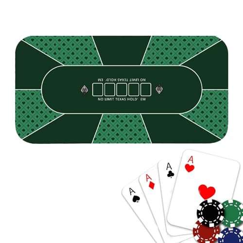 Fukamou Poker-Tischdecke, Poker-Tischdecke,120x60cm Texas Holdem Pokermatte | rutschfeste Poker-Tischmatte, Kartentisch-Abdeckungen Für- Poker-Partys, Spendenaktionen, Themenabende von Fukamou