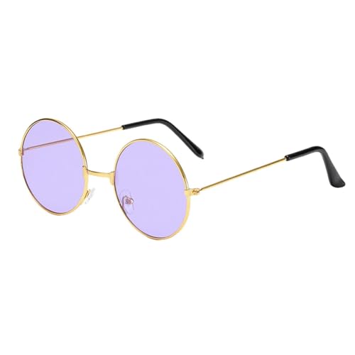 Fukamou Runde Sonnenbrille, Hippie Sonnenbrille Retro Rund 60er Style | Farbige Sonnenbrillen Für Männer, Frauen, Kostüme, Partys, Geschenke von Fukamou