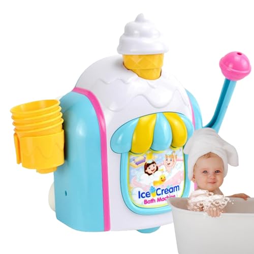 Fukamou Seifenblasen-Eismaschine, Badespielzeug, Schaum-Eiscreme-Spielzeug | Eiscreme-Badewannen-Badeblasen-Spielzeug,Bubble-Eismaschine, Schaumbad-Spielzeug Für -Kinder, Mädchen, Freunde von Fukamou