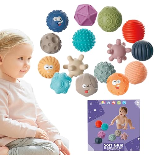 Fukamou Sinnesbälle Für Kleinkinder, Strukturierte Multisensorische Spielzeuge | Strukturierte Fidget Balls Sensory Soft Squeezy Toys -Set - Satte Farben Und Weiche, Elastische Bälle Für Kinder, von Fukamou