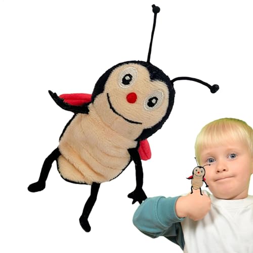 Fukamou Tierpuppen Realistisch, Tierhandpuppen,Marienkäferpuppen | Niedliche Bienen-Fingerpuppen, Weiche Plüsch-Raupen-Handpuppen -Für 1–3 Jahre Alte Kleinkinder von Fukamou