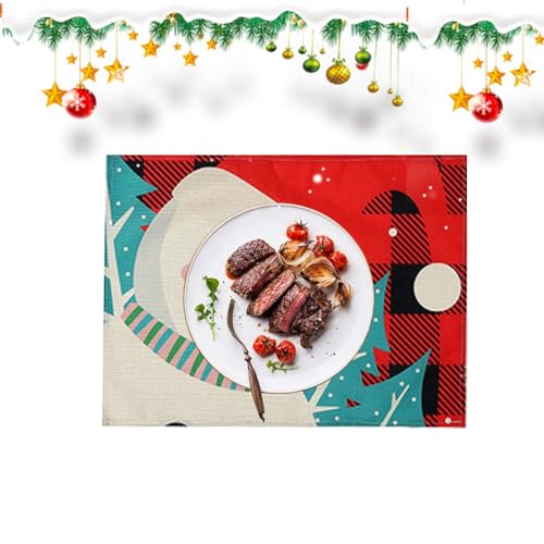 Fukamou Winterliche Tischsets,Waschbare Weihnachtsmatte Mit Feuchtigkeitsaufnahme | Weihnachts-Tischdekorationen Und -Tischsets, Winter-Tischsets Für Outdoor-Home-Party-Dekoration von Fukamou