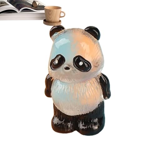 Fukamou Winzige Glitzer-Pandas Aus Kunstharz, Kleine Panda-Figuren, Tragbare Tierfiguren, Exquisite Handbemalte Panda-Figuren Für -Feengarten, Landschaft, Blumentöpfe, Kunsthandwerk von Fukamou