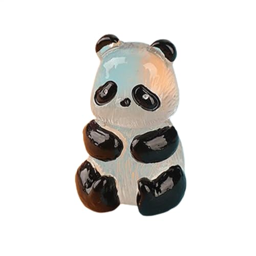 Fukamou Winzige Glitzer-Pandas Aus Kunstharz, Kleine Panda-Figuren, Tragbare Tierfiguren, Exquisite Handbemalte Panda-Figuren Für -Feengarten, Landschaft, Blumentöpfe, Kunsthandwerk von Fukamou