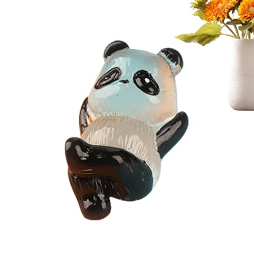 Fukamou Winzige Glitzer-Pandas Aus Kunstharz, Kleine Panda-Figuren, Tragbare Tierfiguren, Exquisite Handbemalte Panda-Figuren Für -Feengarten, Landschaft, Blumentöpfe, Kunsthandwerk von Fukamou