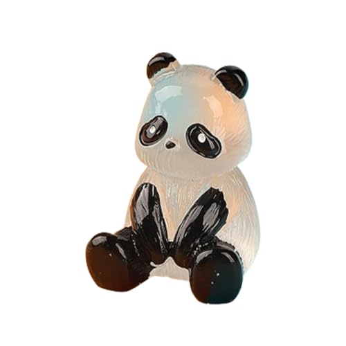 Fukamou Winzige Glitzer-Pandas Aus Kunstharz, Kleine Panda-Figuren, Tragbare Tierfiguren, Exquisite Handbemalte Panda-Figuren Für -Feengarten, Landschaft, Blumentöpfe, Kunsthandwerk von Fukamou