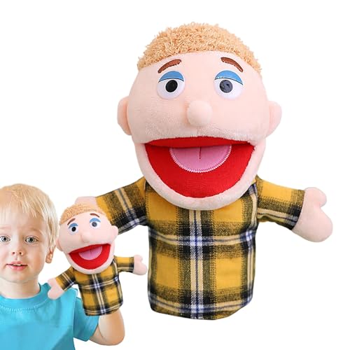 Familien-Plüsch-Handpuppe, Vorschul-Familienpuppe,Geschichtenerzählende Plüschpuppe - Interaktive Rollenspielpuppe, Schulheimpuppe mit beweglichem Mund für Mädchen und von Fulenyi