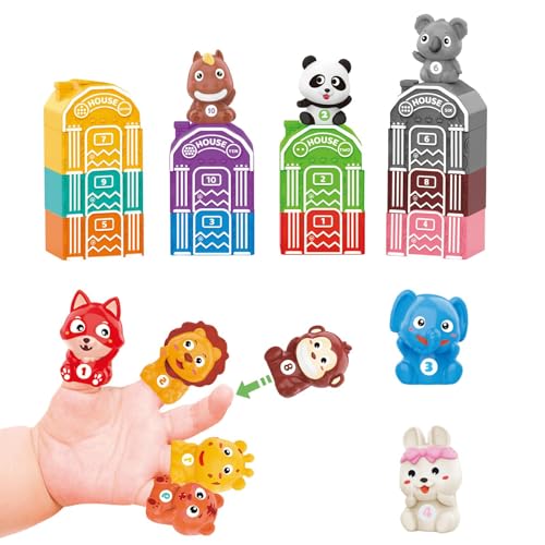 Fingerpuppen-Set, Fingerpuppen für Kleinkinder | Zählspielzeug Tierpuppe Scheunenspielzeug | 20 x passendes Spiel, Fingerspielzeug für Kleinkinder, Cartoon-Tier-Lernspielzeug, Lernaktivitäten von Fulenyi