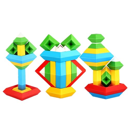 Fulenyi Blöcke für Kleinkinder, Bauspielzeug für Kinder | Montessori Vorschul-Lernspielzeug,45 Stück entwickeln Feinmotorik, helle Farben, Lernspielzeug, Reisespielzeug und Spiele, für von Fulenyi