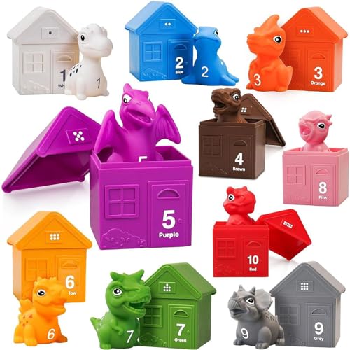 Dinosaurier-Spielzeug zum Zählen, kleine Dinosaurier-Spielzeug, sicheres Dinosaurier-Sortierspiel, stapelbares Dinosaurier-Spielzeug zum Lernen Dinosaurier-Spielzeug zum Zählen, kleine Dinosaurier-Spielzeug, sicheres Dinosaurier-Sortierspiel, stapelbares Dinosaurier-Spielzeug zum Lernen von Fulenyi