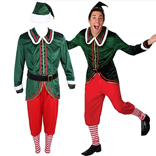 Fulenyi Erwachsenen-Paar-Weihnachtskostüme, atmungsaktiv, Cosplay-Kostüm für Paare, Urlaubs-Outfit für Familie, Weihnachtszubehör von Fulenyi