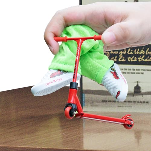 Fulenyi Fingerspitzenbewegung - Fingerspielzeug-Set beinhaltet Finger Scooter Finger Pants Schuhe - Alloy Finger Scooter Finger Scooter Interaktives Fingerspielzeug für Skateboarder von Fulenyi