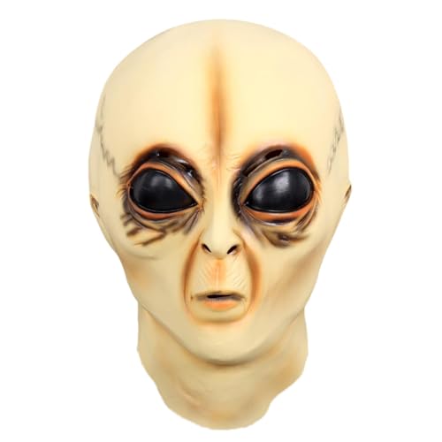 Halloween-Kopf-Zubehör, Halloween-Gesichtsabdeckung, realistisches Alien-Kopfzubehör, tragbare Gesichtsabdeckung für Festivals, multifunktionales Scherzzubehör Halloween-Kopf-Zubehör, Halloween-Gesichtsabdeckung, realistisches Alien-Kopfzubehör, tragbare Gesichtsabdeckung für Festivals, multifunktionales Scherzzubehör von Fulenyi
