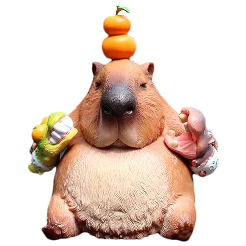 Fulenyi Lustige Tierfiguren, Capybara-Figur, Capybara Party Geburtstagsdekorationen, Handbemaltes PVC-Modellspielzeug, Bastelstatue für Kinder, Auto-Armaturenbrett, Schreibtischdekoration von Fulenyi