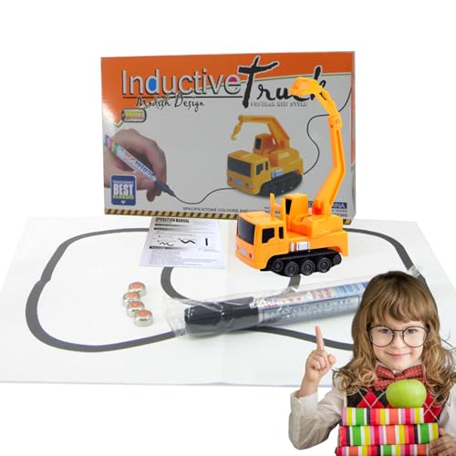 Fulenyi Magischer induktiver Spielzeug-LKW - Automatisches Linienverfolgungsfahrzeug | Lernspielzeug mit optischem Sensor, Mini-induktives Autospielzeug, Neuheitsgeschenk für Kinder von Fulenyi