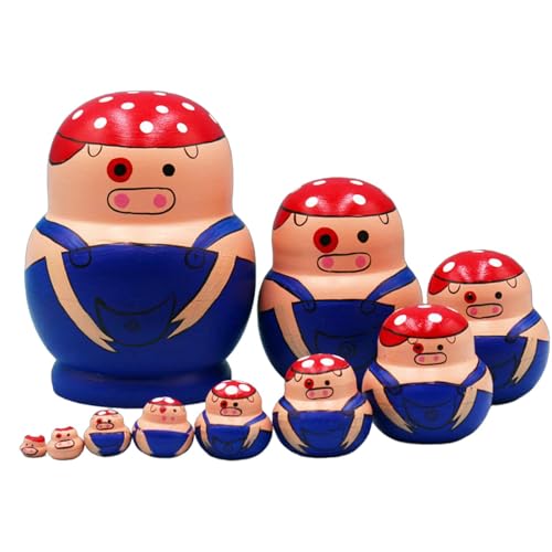 Fulenyi Nistpuppen Russische Handgemachte Puppe Matroschka Puppe für Kinder Geburtstagsgeschenk Cartoon Tiere Muster von Fulenyi