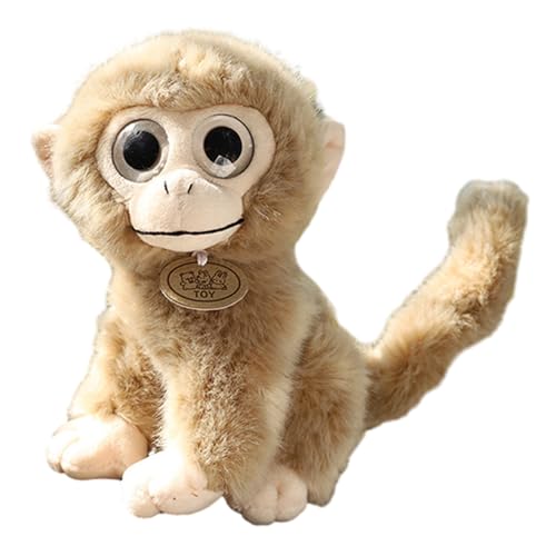 Fulenyi Plüschtier Affe, realistisch, Affe, realistisches Plüschtier mit großen Augen | kleines Deko-Kissen in Form eines Affen aus Plüsch, weiche Heimdekoration und von Fulenyi