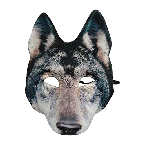 Fulenyi Realistische Wolfsmaske, Wolfskopfmaske - Gruselige Tier-Halloween-Maske realistisch - Tiermaske, Karneval, Maskerade, Maske für Halloween, Karneval, Kostümparty, Cosplay, Kostüm, Damen und von Fulenyi