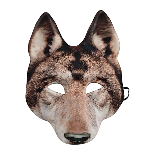 Fulenyi Wolfsmaske für Erwachsene, realistische Wolfsmaske | Gruselige Tier-Halloween-Maske realistisch | Tiermaske, Karneval, Maskerade, Maske für Halloween, Karneval, Kostümparty, Cosplay, Kostüm, von Fulenyi