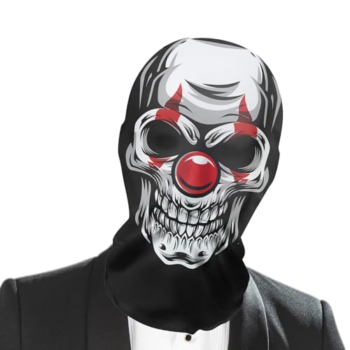 Halloween-Geister-Maske – Horror-Kopfschmuck, lustiger Netz-Kopfschmuck, gruselige und lustige elastische Gesichtsbedeckung für Maskerade- und Halloween von Fulenyi