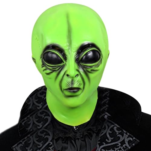 Halloween-Gesichtsabdeckung, Alien-Gesichtsabdeckung, realistische Alien-Kopfbedeckung, tragbare Gesichtsabdeckung für Festivals, Mehrzweck-Scherzzubehör für Karneval Halloween-Gesichtsabdeckung, Alien-Gesichtsabdeckung, realistische Alien-Kopfbedeckung, tragbare Gesichtsabdeckung für Festivals, Mehrzweck-Scherzzubehör für Karneval von Fulenyi