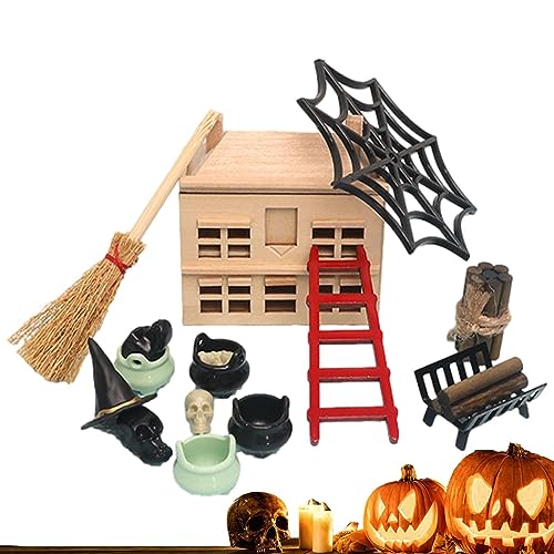 Halloween-Puppenhaus-Miniaturen, Puppenhauszubehör | Wiederverwendbare Halloween-Dekorationen für Hof, Spukhaus und Schlafzimmer von Fulenyi