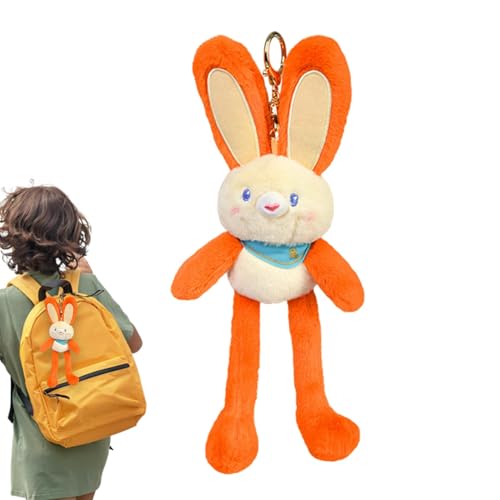 Hasenornament aus Plüsch, dekorativer Plüschhase – niedlicher Anhänger mit Tierpuppe, Rucksack, bunt, Ornamente aus Plüsch, für Schulranzen, Handtasche, Innenausstattung von Fulenyi